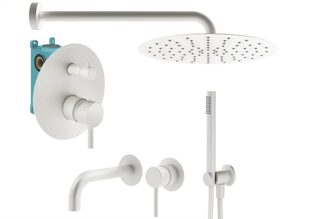 91719913 Комплект смесителей для душа Plumberia Selection KITXO18BO210, Белый матовый STLM-0975711