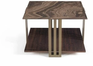 ETRO Home Interiors Квадратный журнальный столик из мрамора эрамоза и эвкалипта Klee E.kle.232.a