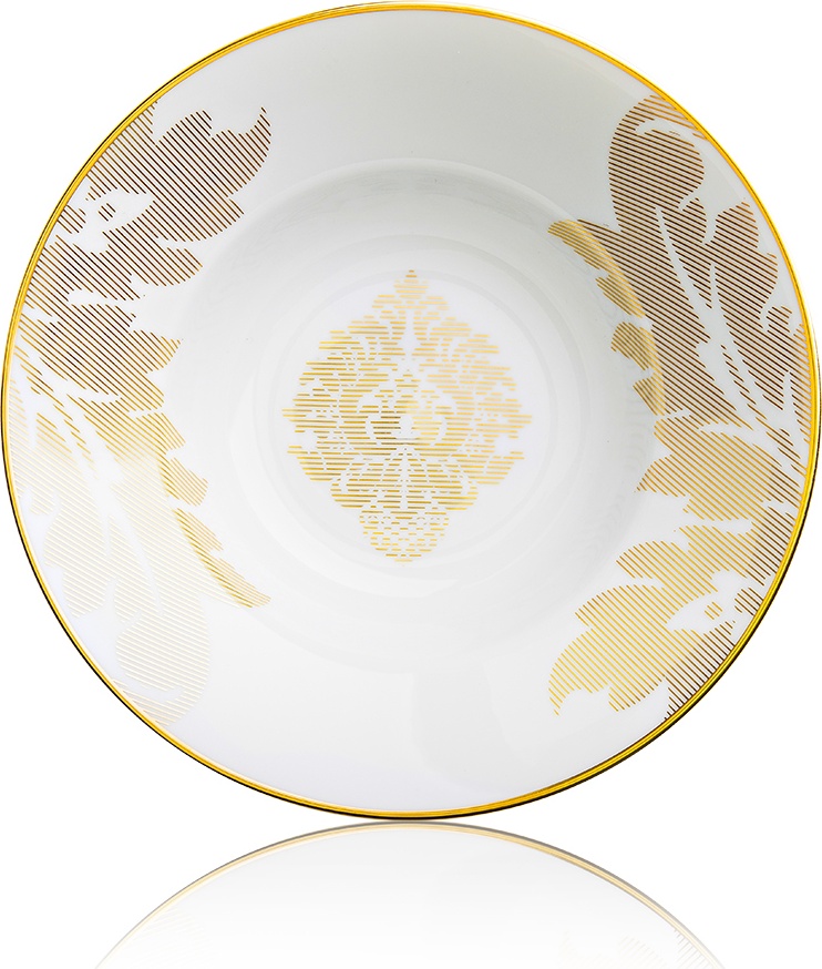 10626597 Haviland Салатник круглый 20,5см "Дамасский узор" (золотой) Фарфор, Керамика 