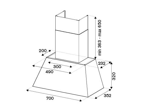 Настенный вытяжной шкаф со встроенным освещением Bertazzoni ARCH-00073725 - Вид №1