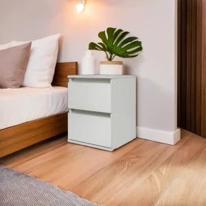 91751393 Тумба прикроватная Doma 40x51.5x38.5 см 2 ящика ЛДСП цвет белый STLM-1347278