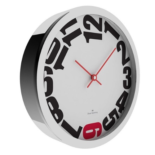 Настенные часы Duplex, Ø30 см, белые, W303S20WR Oliver Hemming  - Вид №1