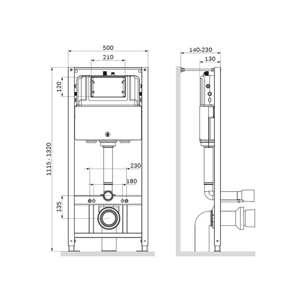 Комплект инсталляции AM.PM Tech с безободковым унитазом AM.PM Flash клавиша AM.PM Tech L хром STLM-2179301 - Вид №3
