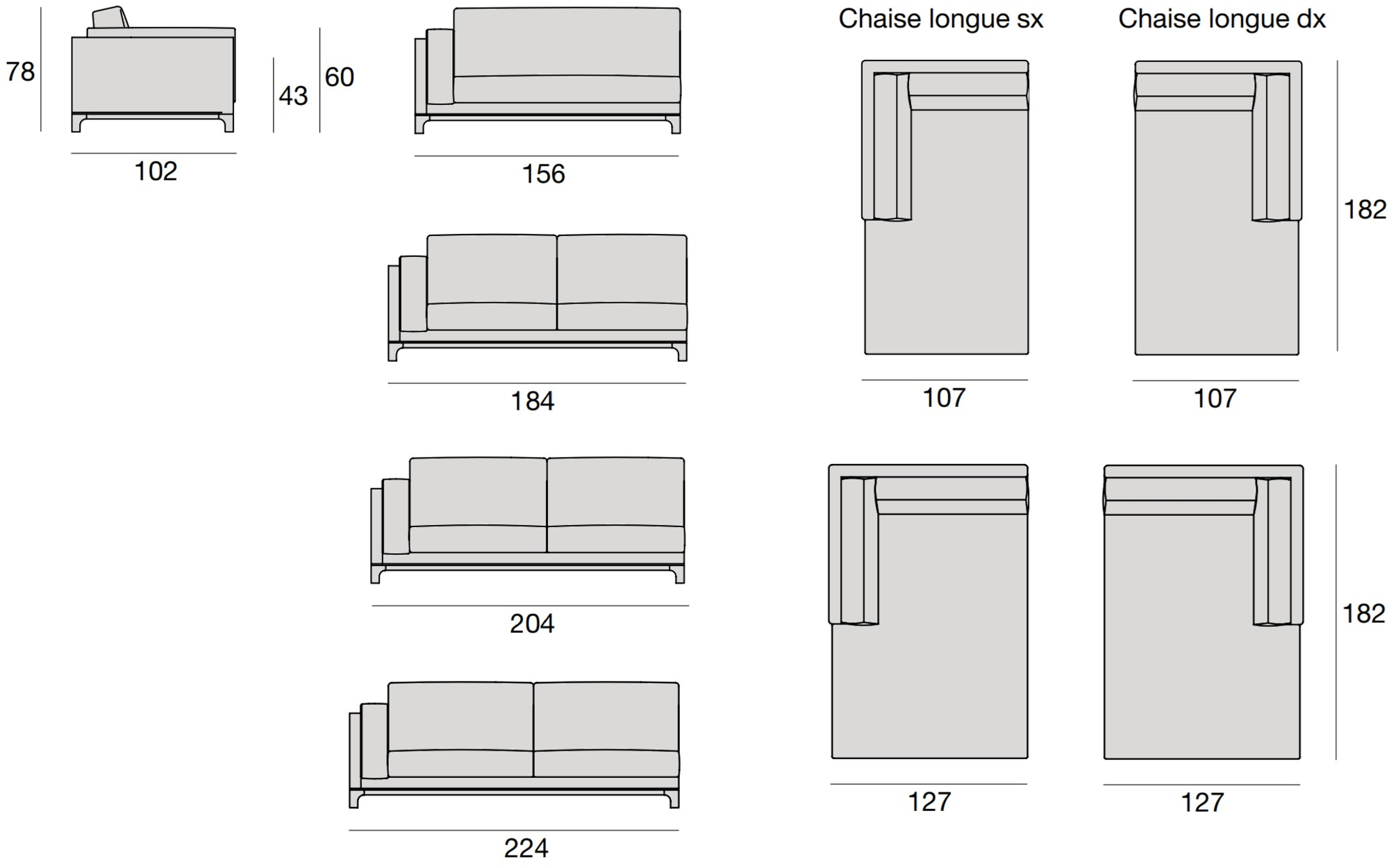 CTS SALOTTI Модульный тканевый диван с шезлонгом Time sun-id-1477300 - Вид №1