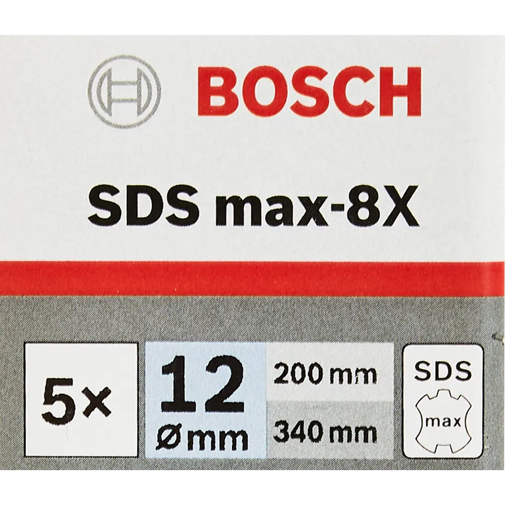 Бур по бетону SDS-max Bosch SDS Max-8X 2608578669 12x340 мм, 5 шт. 83495199 STLM-2052573 BOSCH PROFESSIONAL  - Вид №4