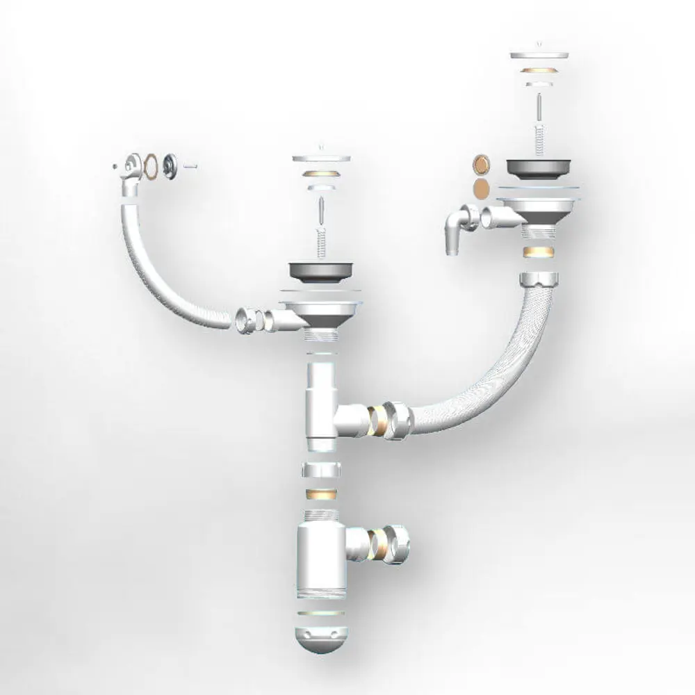 Кухонная мойка DELINIA с двумя чашами из кварцевого композита 73,5×47,4 см 87810901 Мойка врезная STLM-0885713 - Вид №7