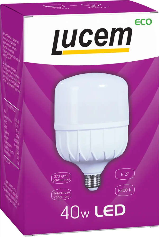90644360 Лампа светодиодная Lucem LM-LCB FLLCB402765L E27 220 В 40 Вт цилиндр матовая 3200 Лм нейтральный белый свет STLM-0321370