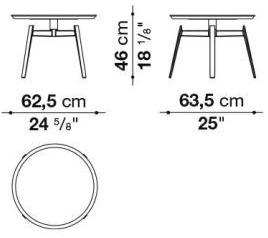 B&B Italia Круглый стол из листового металла с подносом Husk Ht62 - Вид №2