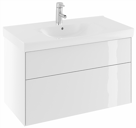 42551 IFO Sense тумба под умывальник, с двумя ящиками, W = 600 мм, W1 = 622 мм, белый - Вид №9