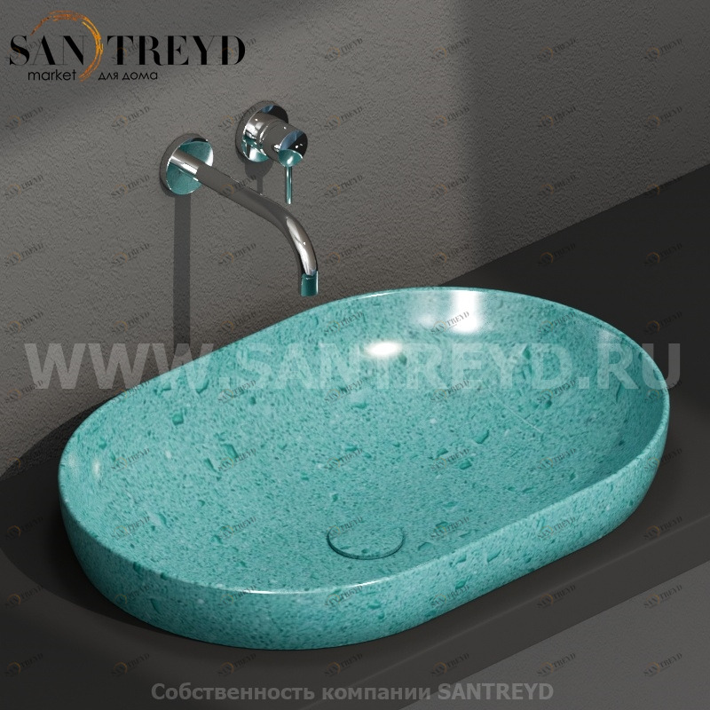 B6O61GT Встроенная раковина под столешницу овальная Ceramica Globo T-EDGE