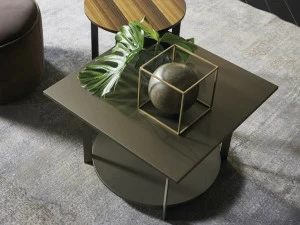 EmmeBi Квадратный лакированный деревянный журнальный столик