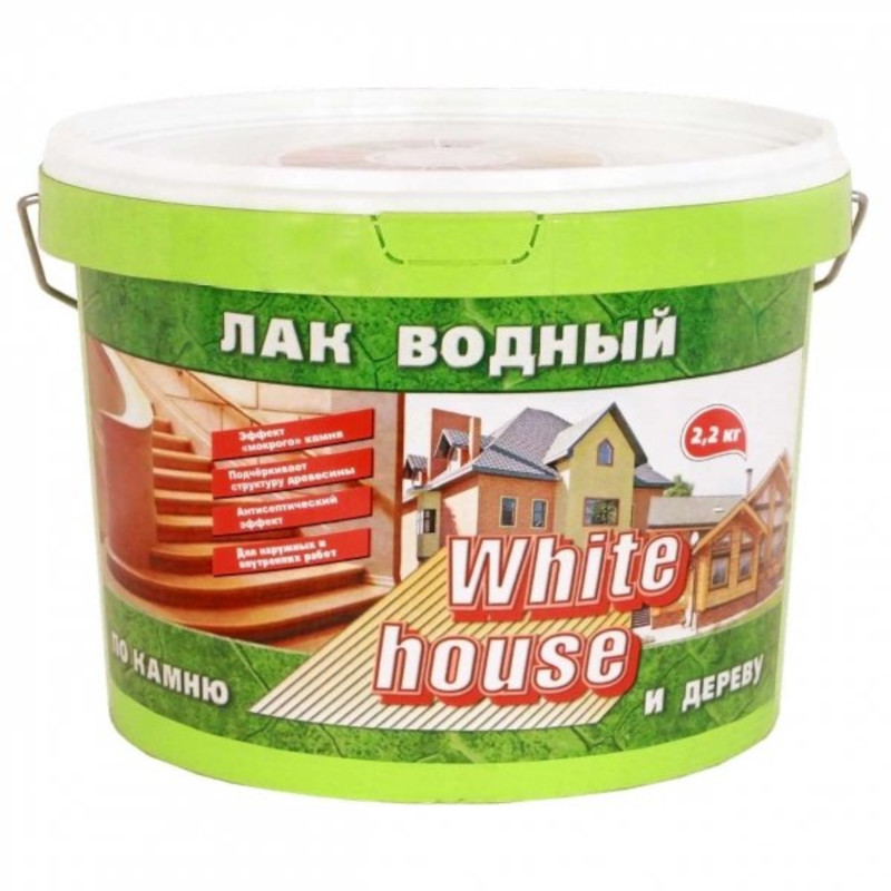 90196819 Лак водный по камню и дереву бесцветный 2.2 кг STLM-0129508 WHITE HOUSE