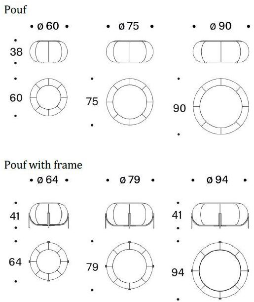 Saba Italia Круглый пуф со съемным чехлом из ткани Geo sun-id-1472474 - Вид №7