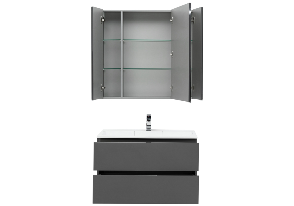 Мебель для ванной Aquanet Алвита 90 серый антрацит 00241388 - Вид №3
