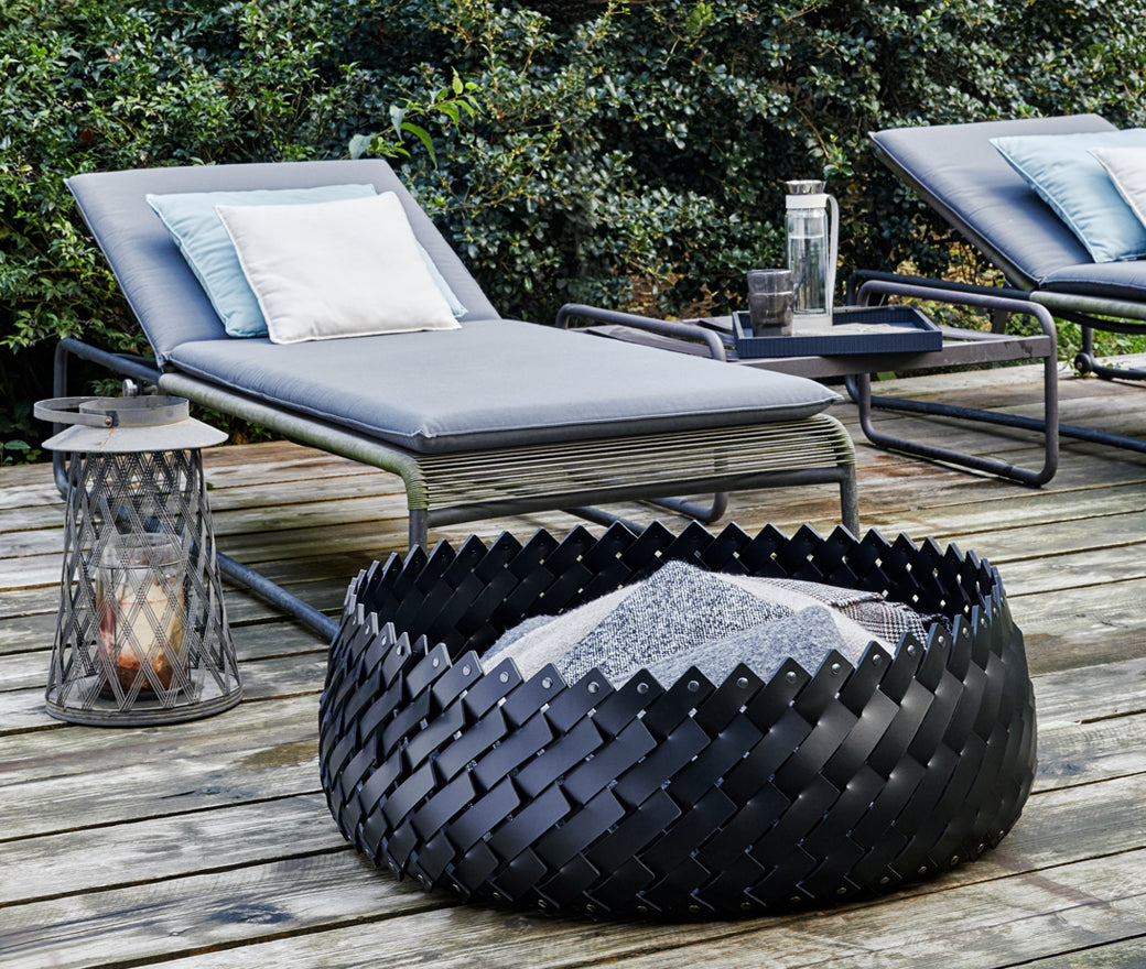 Большая корзина Almeria - Ø 77XH27 см / регенерированная кожа_крем Pinetti 00.1151.082.027 - Вид №1