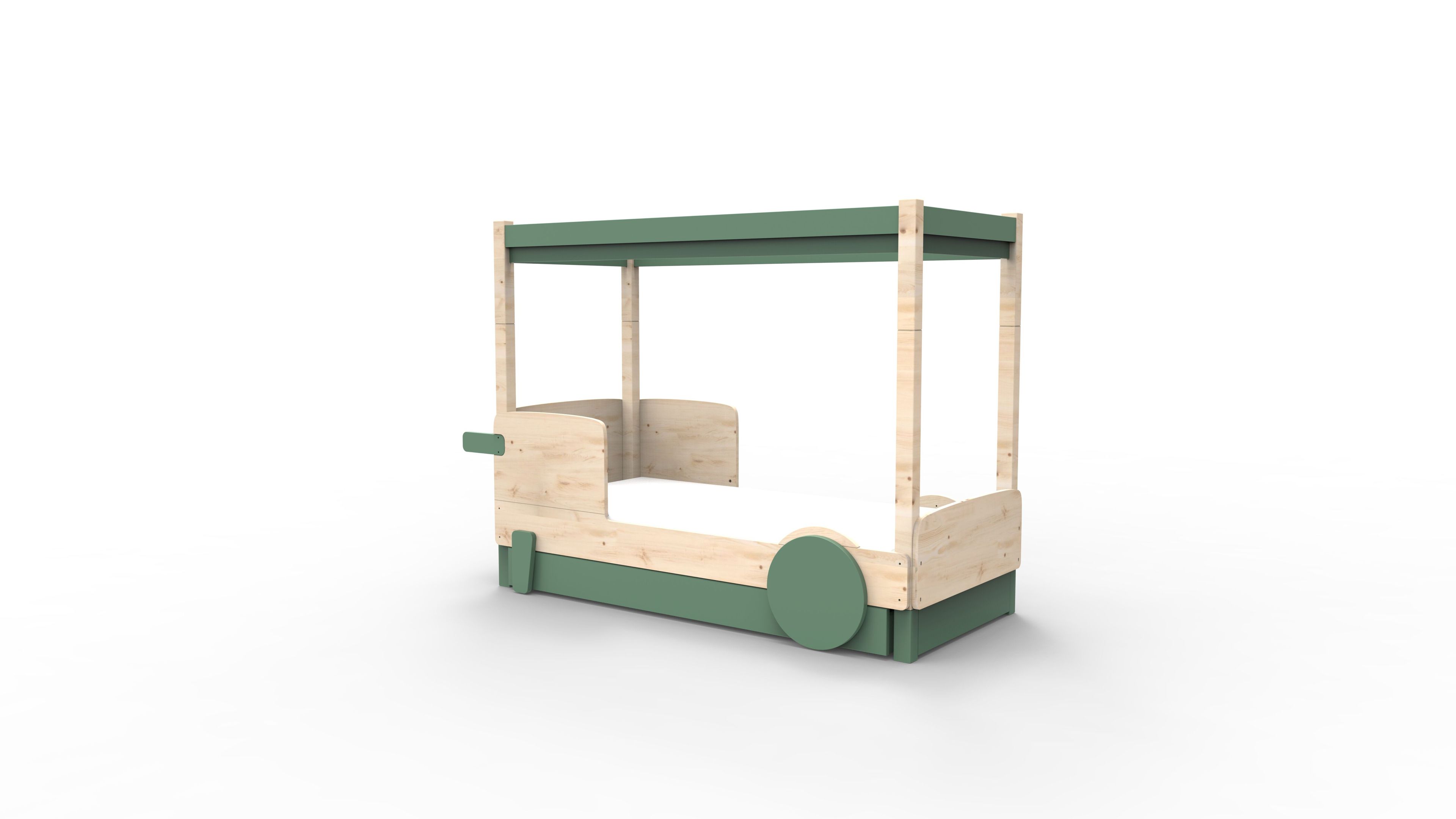 Деревянная выдвижная односпальная кровать с балдахином Mathy by Bols ARCH-00151317 - Вид №29