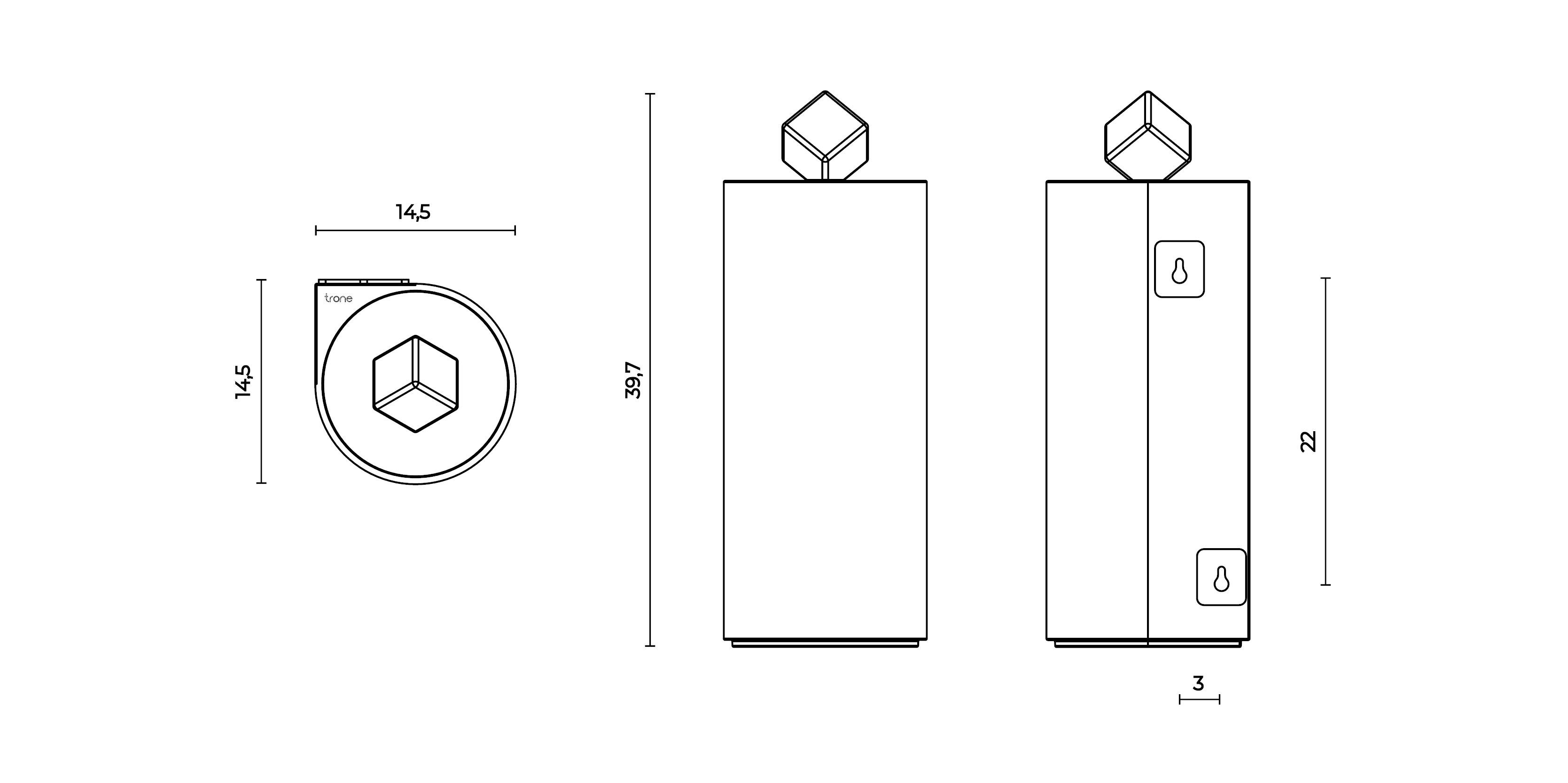Держатель для туалетной бумаги, туалетная щетка и мусорное ведро Trone Trium ARCH-00051330 - Вид №3