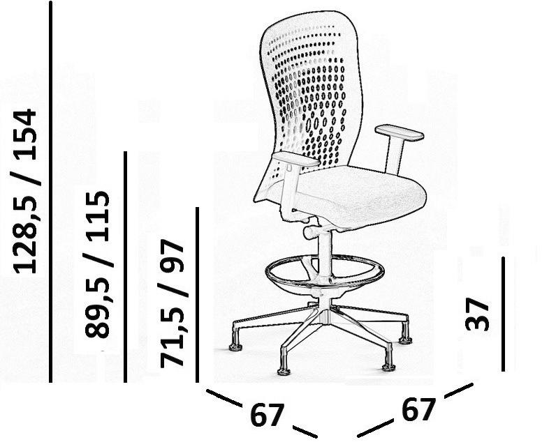 Luxy Стул офисный поворотный с подлокотниками и подставкой для ног Smartback sun-id-1384755 - Вид №7