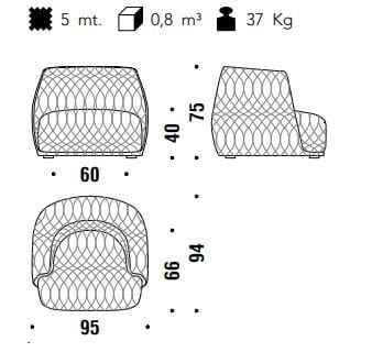 Тканевое кресло с подлокотниками MOROSO Redondo ARCH-00017166 - Вид №8