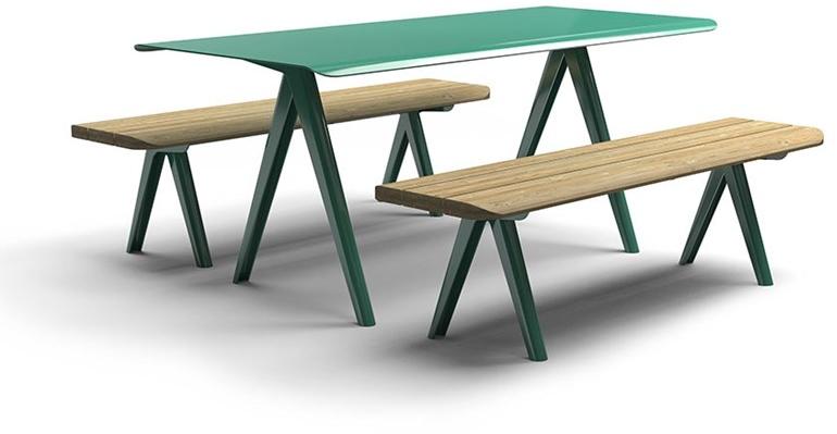 VESTRE Скамья из стали и дерева без спинки Nunu sun-id-1367646 - Вид №1