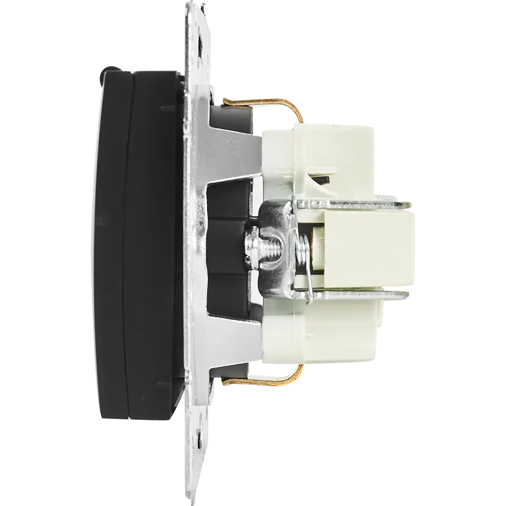 Розетка Lezard Karina с заземлением с крышкой цвет черный бархат STLM-2091419 - Вид №2