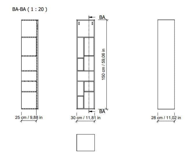 Вертикальный навесной шкаф из МДФ Morica Design PANGEA ARCH-00028476 - Вид №20