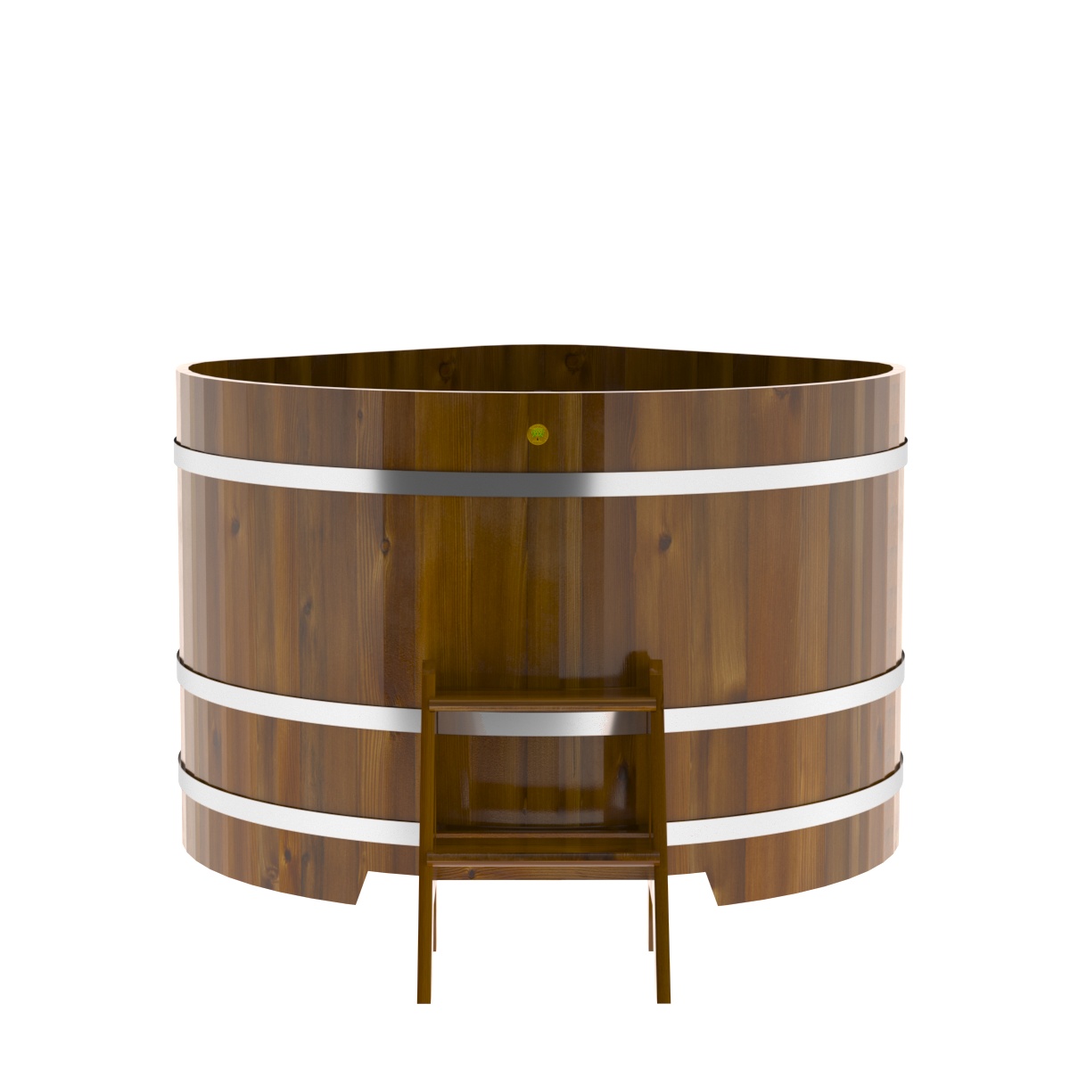 2319 Купель угловая из лиственницы Рустик 1,37х1,37х1,0 морёная Alyarus  - Вид №4