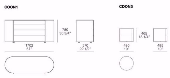 Poliform Прикроватная тумбочка из шпонированной древесины с ящиками Onda sun-id-1462349 - Вид №3