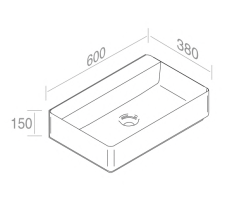 L621T0RPV4.100 Накладная раковина прямоугольная A. e T. Italia Fly Белый глянцевый AeT ITALIA - Вид №1
