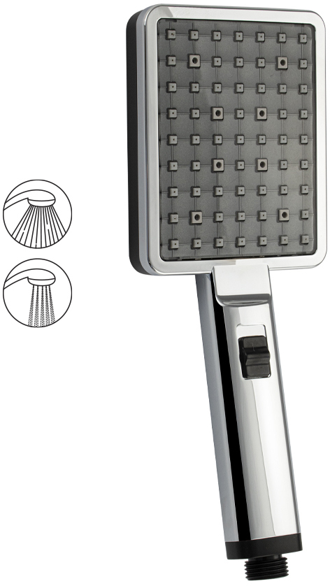 GFmark - Лейка квадратная, 3Д, душевая, массажная, 2 режима, код: 6049