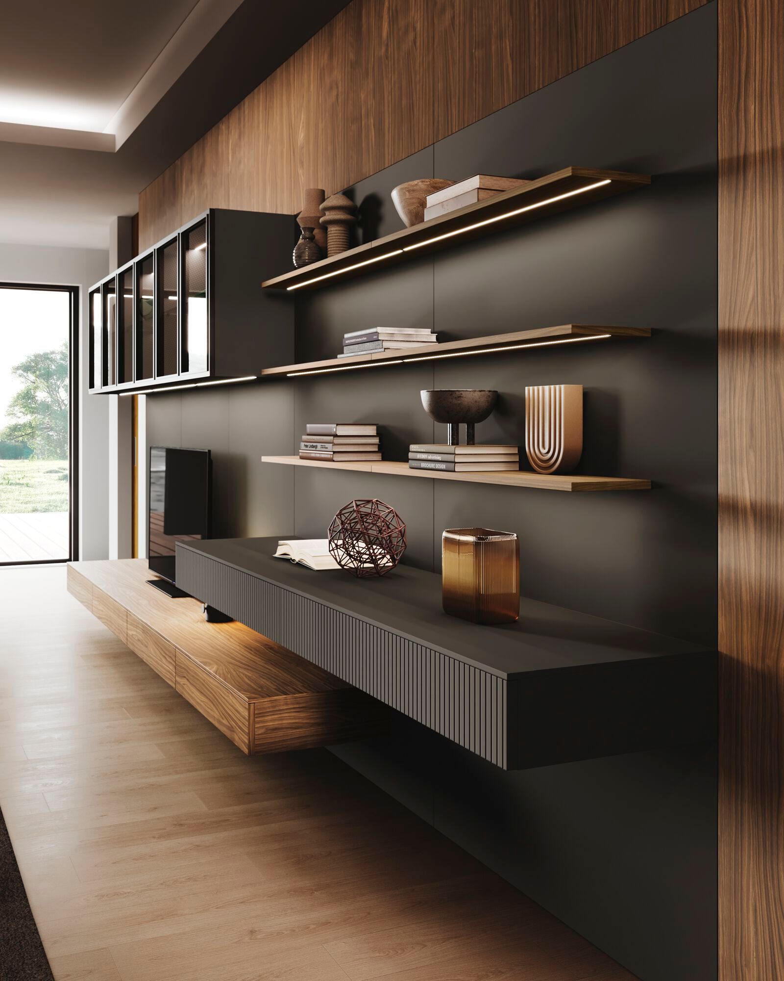 Модульная оборудованная стена со встроенным освещением Guzzini & Fontana House of Tuba ARCH-00141499 - Вид №1