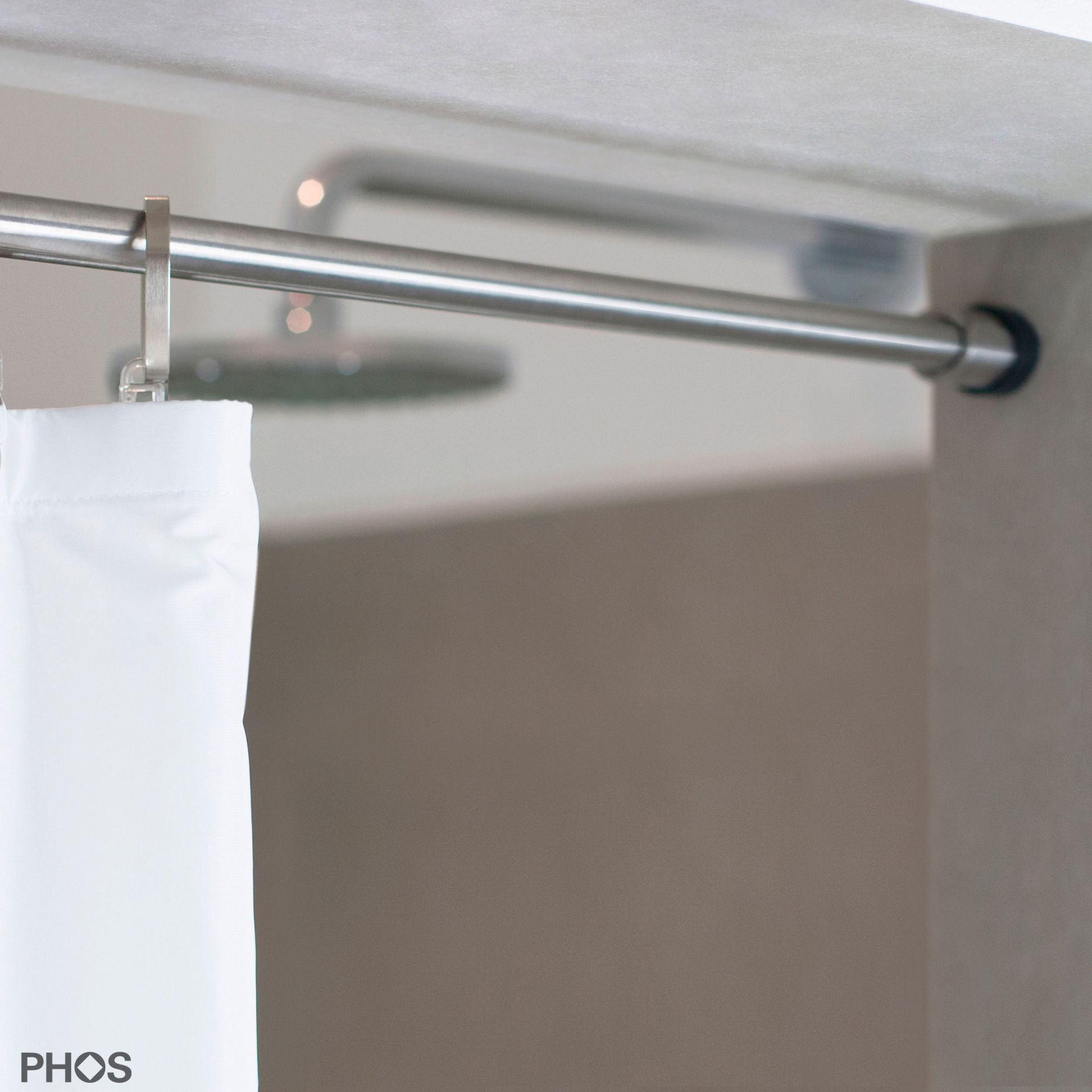 TKS12-1-S Стержень-зажим для занавесок для душа, 50 - 100 см. сделано, чтобы измерить. PHOS  - Вид №1