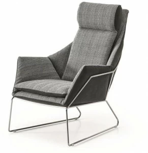 Saba Italia Кресло Bergere из ткани с высокой спинкой New york