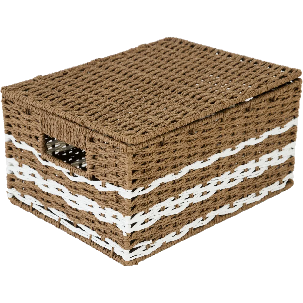 Корзина с крышкой Storidea HXL21.342 S 23x15x31 см 11 л бумага цвет коричневый 82896023 STLM-2112003 