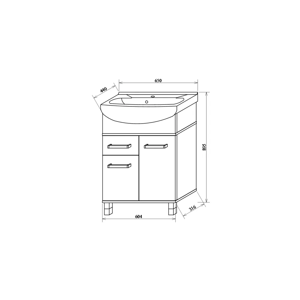 Тумба под раковину напольная «Элеганс» 65 см цвет вяз швейцарский Santreyd STLM-2187953 - Вид №5