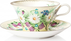 10617334 Мануфактуры Гарднеръ в Вербилках Чайная пара "Дыхание лета" Фарфор, Керамика