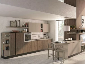CREO Kitchens Модульная кухня с полуостровом без ручек Kyra
