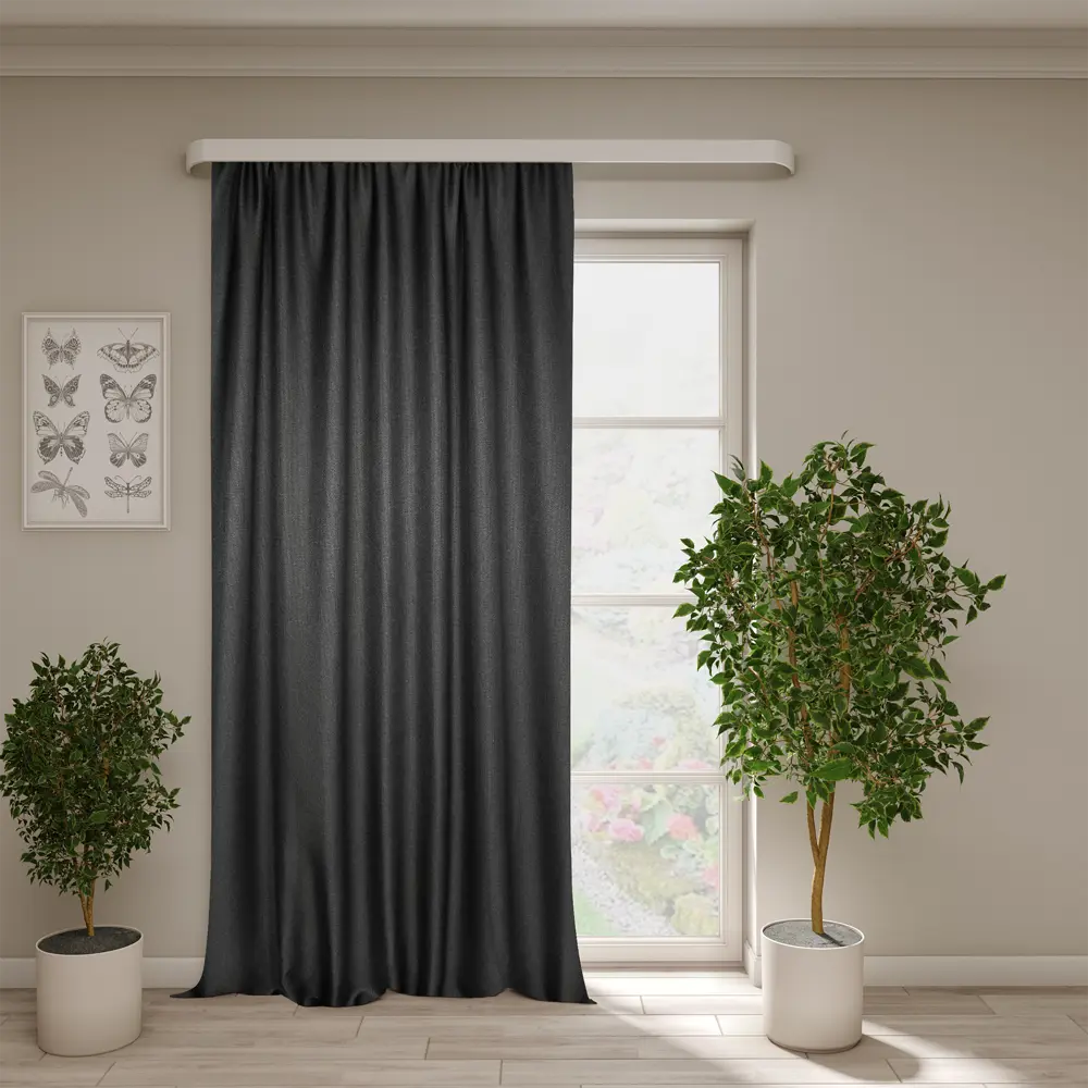 Штора Горжель на ленте со скрытыми петлями 200x280 см дымчато-серый 89422753 Santreyd STLM-1584383