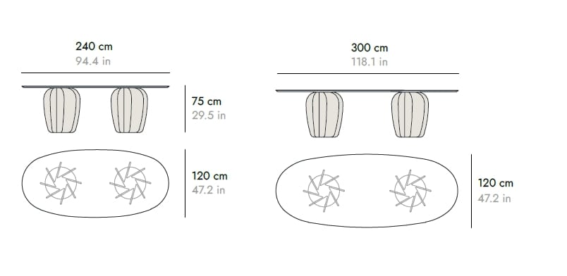Овальный обеденный стол из дерева и стекла Punt Coral ARCH-00118006 - Вид №7