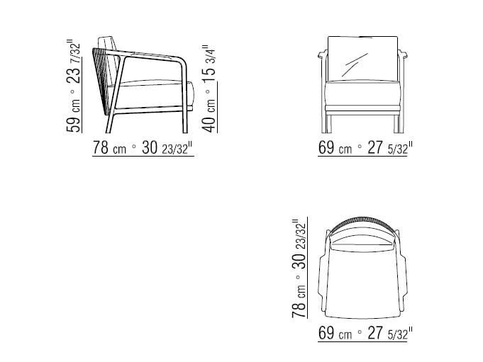 Съемное тканевое кресло с подлокотниками Flexform ARCH-00070916 - Вид №3
