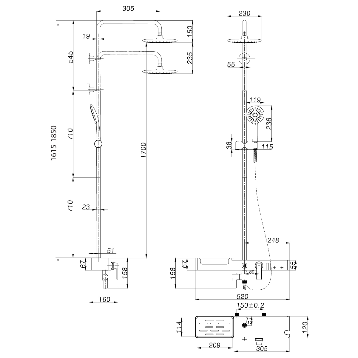 LM7007C Смеситель Tropic LM7007С для ванны и душа LEMARK TROPIC  - Вид №3