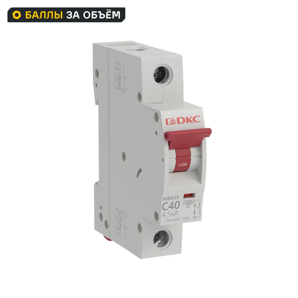 Автоматический выключатель DKC Yon 1P C40 А 4.5 кА STLM-2069330