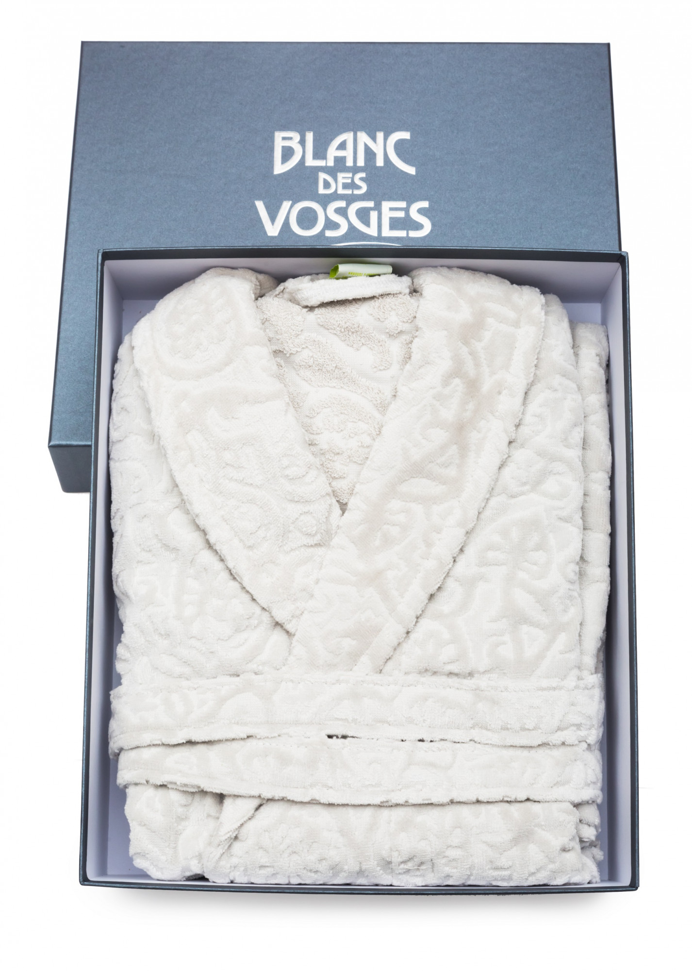 RO_PR_P_S Халат велюр Princess S серый хлопок 420 гр/м2 Blanc des Vosges Santreyd 