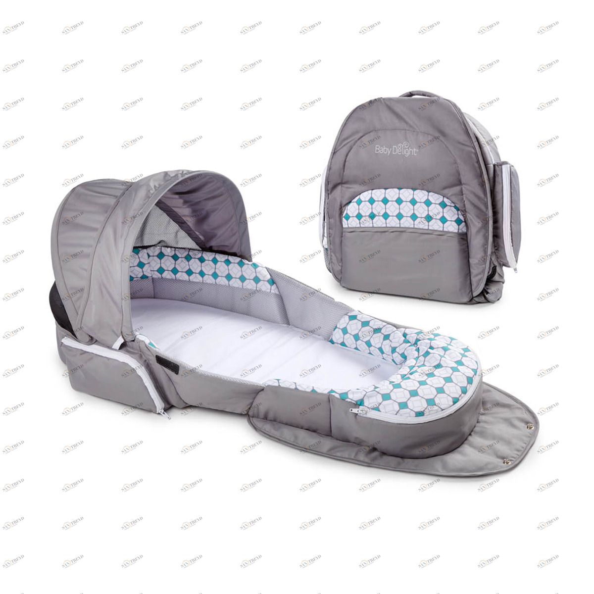 Складная кроватка Traveler BL серая BABY DELIGHT  322589 Серый Santreyd 
