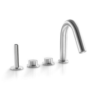 Комплект смесителей для края ванны с душем, изливом и 2 смесителями. PUR230 linki