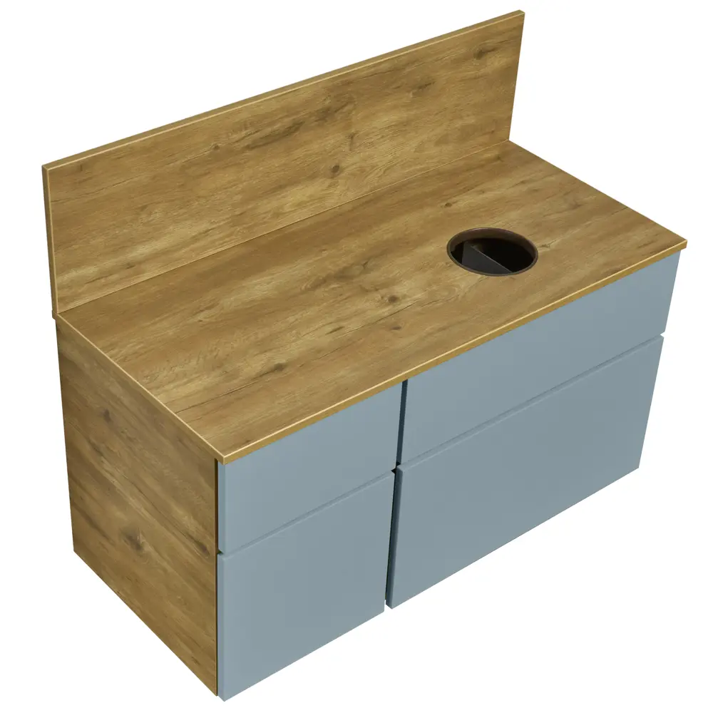 Тумба под раковину подвесная Aquaton «Мишель» 100 см цвет зелено-голубой АКВАТОН STLM-2075197 - Вид №1