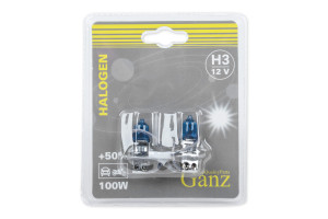 16642430 Лампа 12V H3 100W +50% PK22s 5000K 2 шт. блистер GIP06051 Ganz