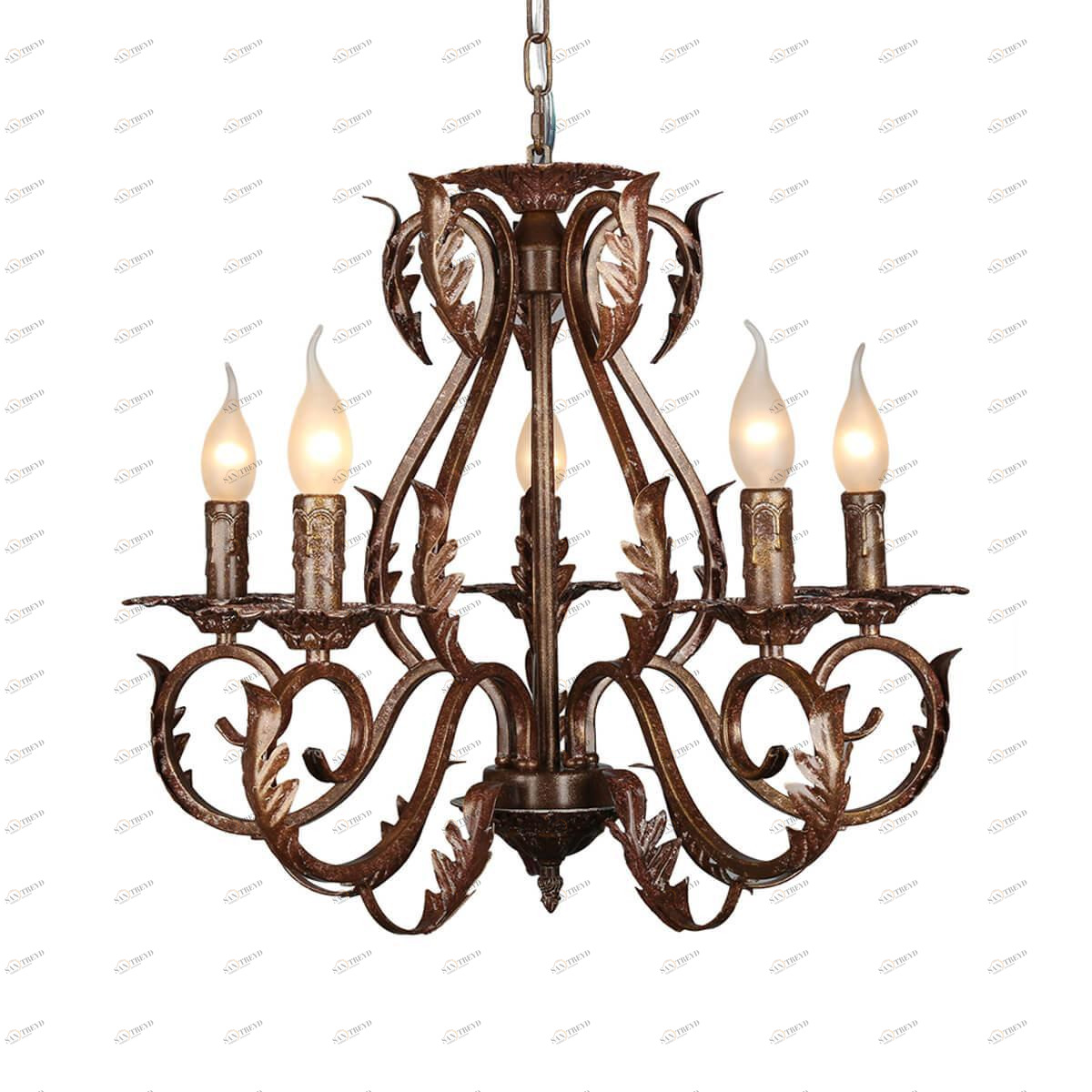 Подвесная люстра Omnilux OML-78203-05 OMNILUX ДИЗАЙНЕРСКИЕ 185634 Коричневый 