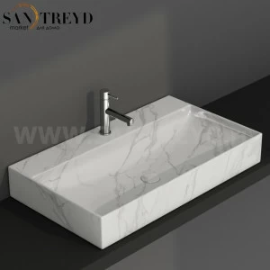 B6R81AC Подвесная раковина настенная прямоугольная Ceramica Globo T-EDGE