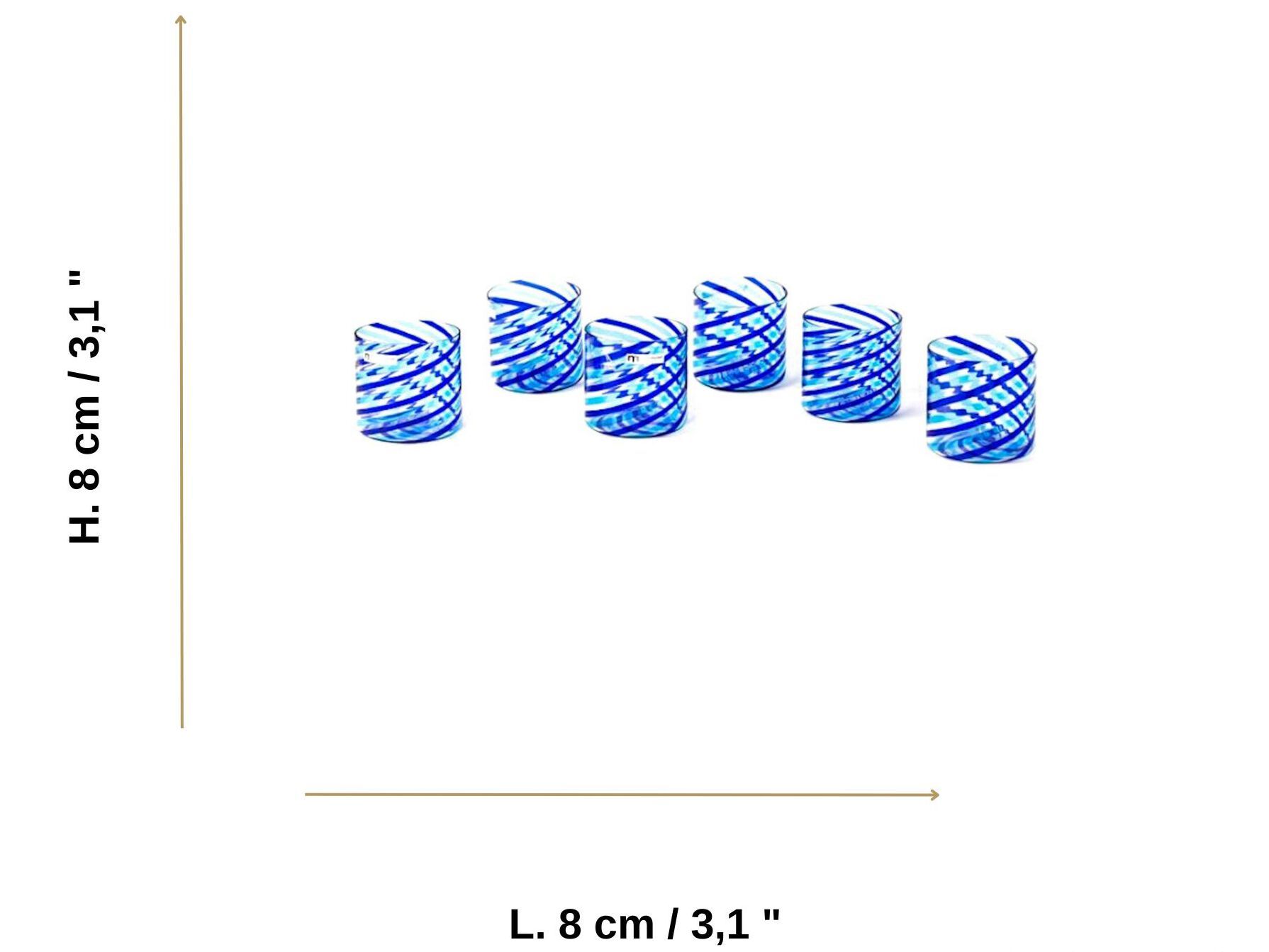 Набор из шести стаканов из муранского стекла ручной работы YourMurano готы ARCH-00002741 - Вид №5